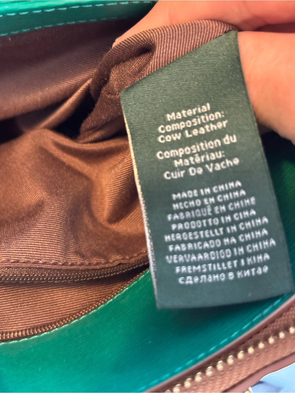 Lauren Ralph Lauren Green Leather Dome Satchel Crossbody Bag - Picture 7 of 13